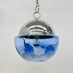 Discount Pamono Large Mid-Century Murano Glass Globe Hanging Lamp from Mazzega, 1970s
