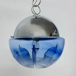 Discount Pamono Large Mid-Century Murano Glass Globe Hanging Lamp from Mazzega, 1970s