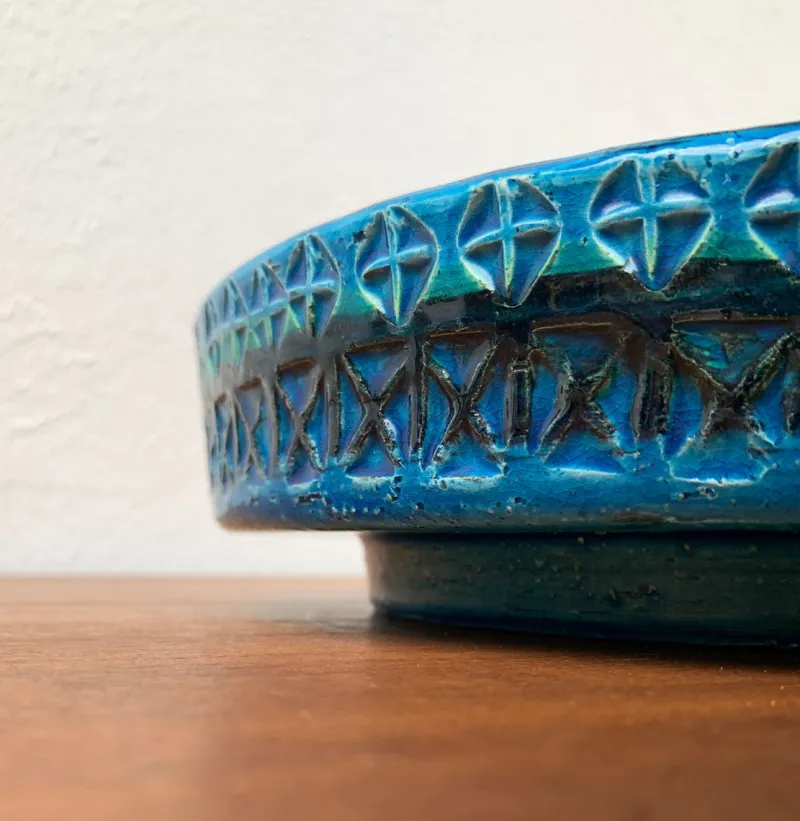 Online Pamono Large Mid-Century Rimini Blu Pottery Bowl by Aldo Londi for Bitossi, Italy, 1960s