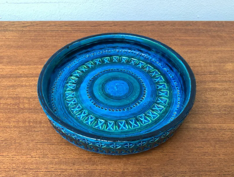 Online Pamono Large Mid-Century Rimini Blu Pottery Bowl by Aldo Londi for Bitossi, Italy, 1960s