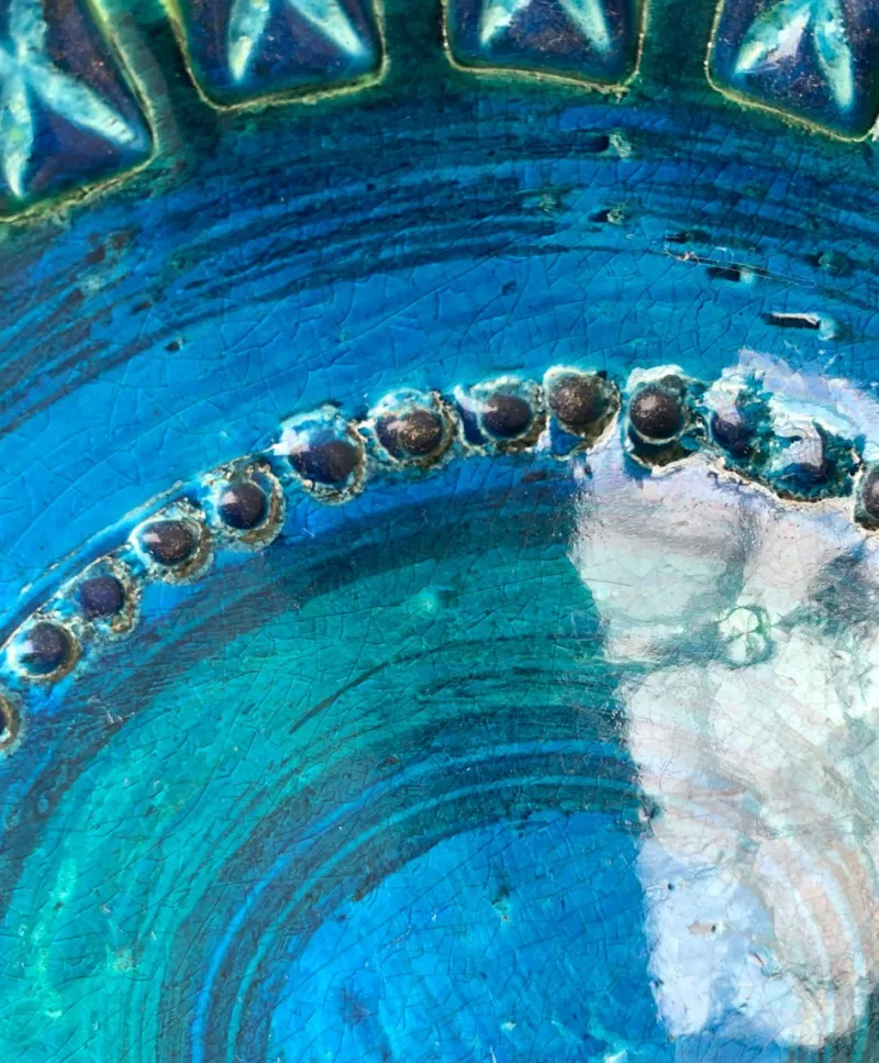 Online Pamono Large Mid-Century Rimini Blu Pottery Bowl by Aldo Londi for Bitossi, Italy, 1960s
