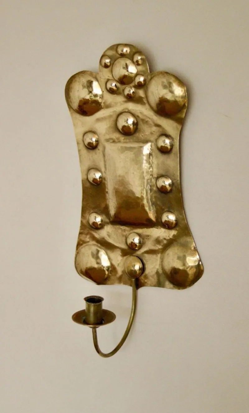 Discount Pamono Large Mid-Century Swedish Brass Sconces, Set of 2