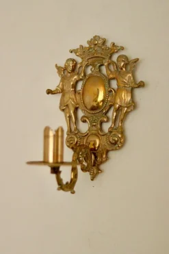 Best Pamono Large Mid-Century Swedish Brass Sconces, Set of 2