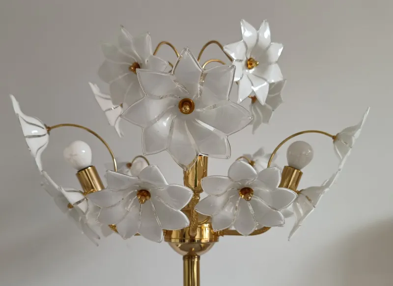 Hot Pamono Large Murano Flower Floor Lamp, Italy, 1970s