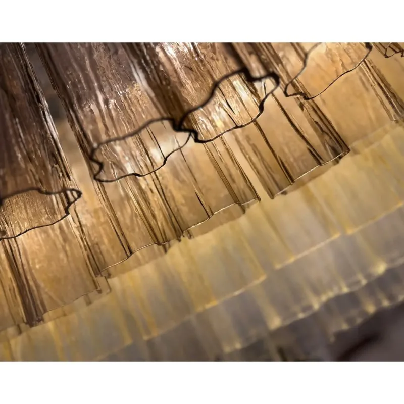 Discount Pamono Large Murano Glass Chandelier in Gold by Simoeng