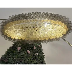Discount Pamono Large Murano Glass Chandelier in Gold by Simoeng