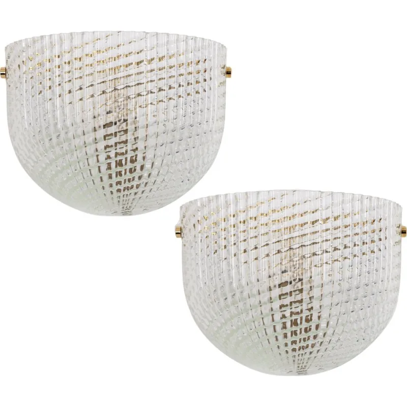 Outlet Pamono Large Murano Glass Wall Sconce in style of Barovier & Toso, Italy, 1970s