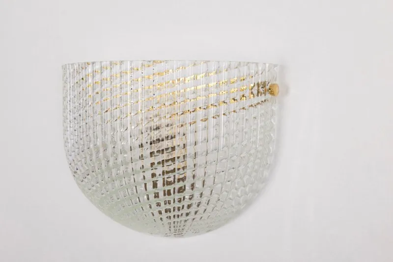 Outlet Pamono Large Murano Glass Wall Sconce in style of Barovier & Toso, Italy, 1970s