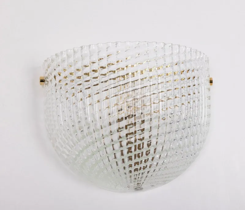 Outlet Pamono Large Murano Glass Wall Sconce in style of Barovier & Toso, Italy, 1970s