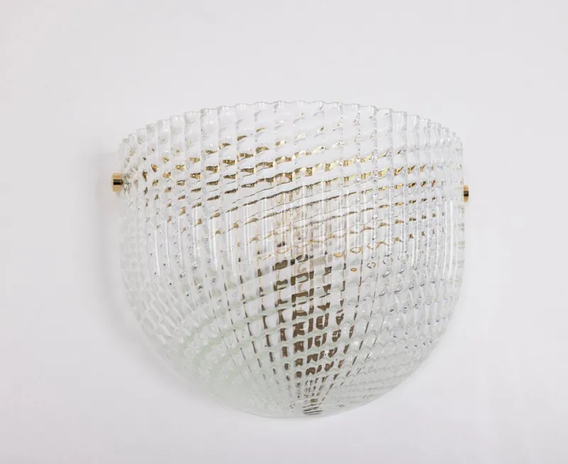 Outlet Pamono Large Murano Glass Wall Sconce in style of Barovier & Toso, Italy, 1970s