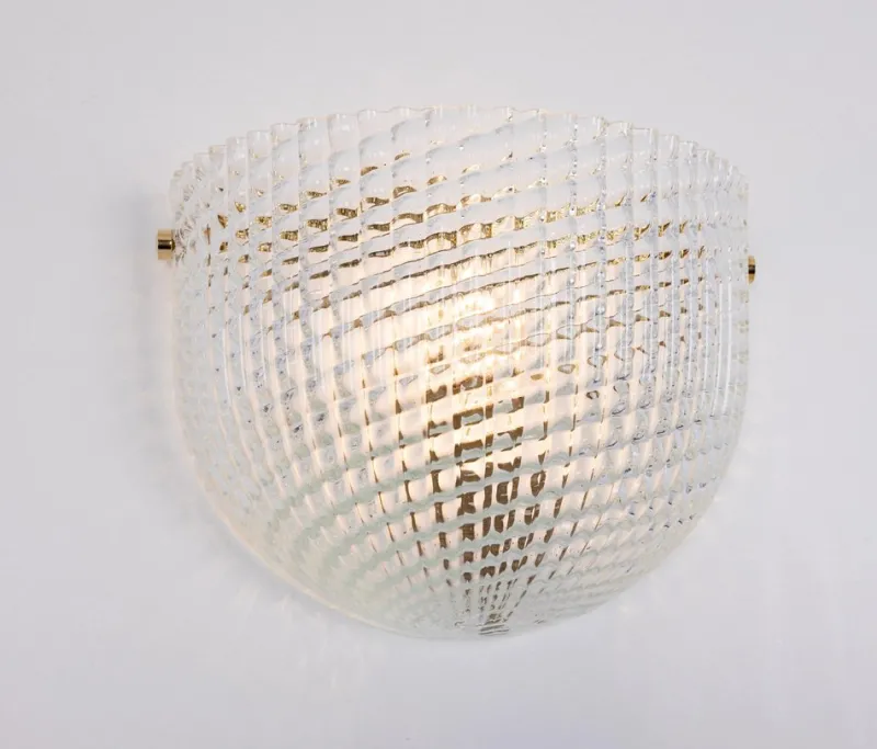Outlet Pamono Large Murano Glass Wall Sconce in style of Barovier & Toso, Italy, 1970s