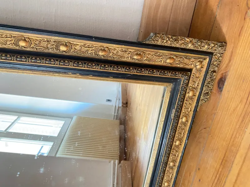 Pamono Large Napoleon III Mirror in Black and Gold Wood> Mirrors