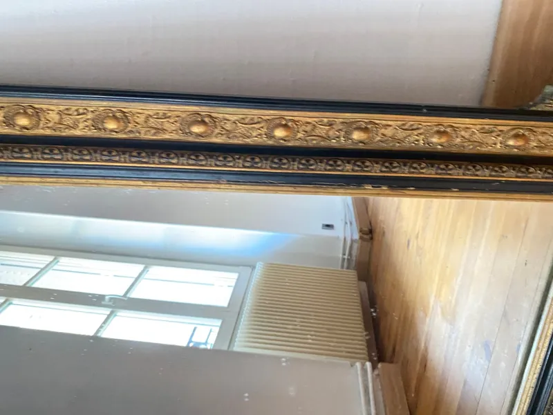 Pamono Large Napoleon III Mirror in Black and Gold Wood> Mirrors