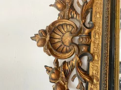 Pamono Large Napoleon III Mirror in Black and Gold Wood><noscript><img width=