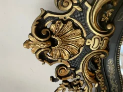 Pamono Large Napoleon III Mirror in Black Wood and Gold Leaf><noscript><img width=