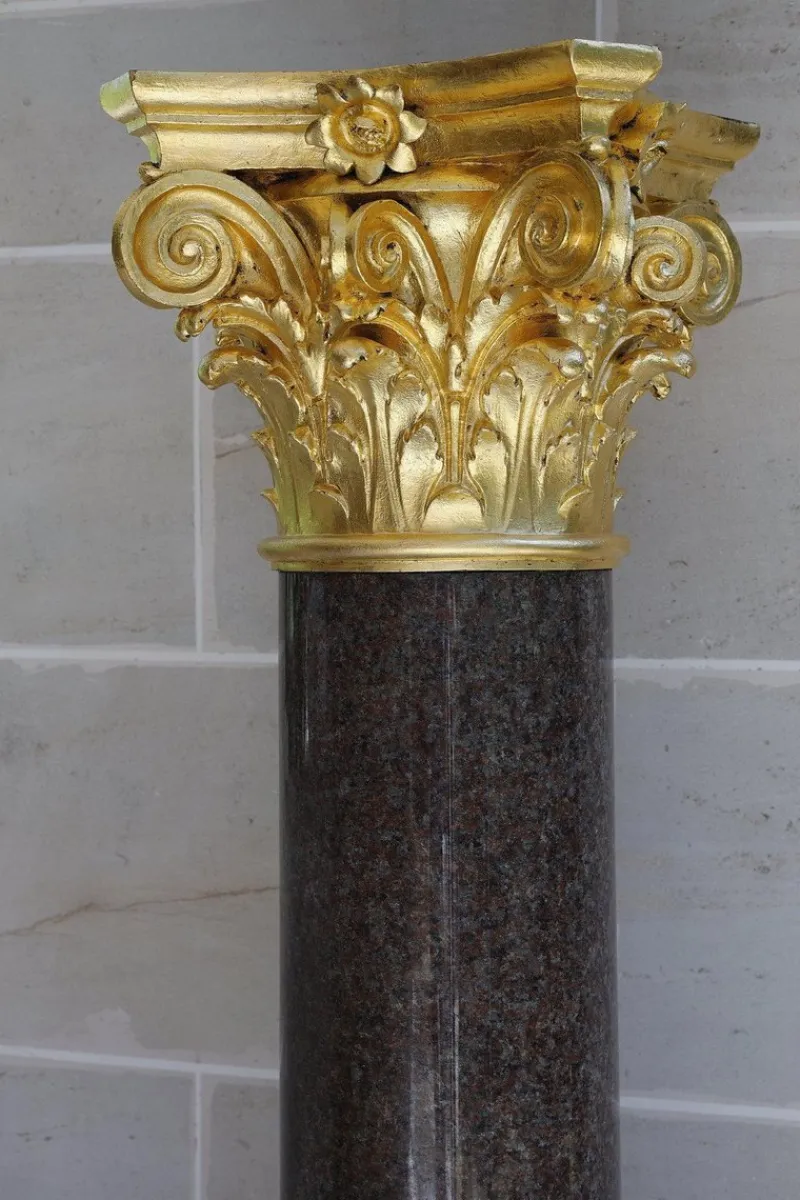 Sale Pamono Large Neoclassical Red Granite and Gilt Bronze Column, 1950s