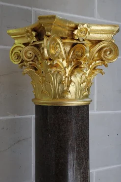 Sale Pamono Large Neoclassical Red Granite and Gilt Bronze Column, 1950s