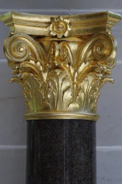 Sale Pamono Large Neoclassical Red Granite and Gilt Bronze Column, 1950s