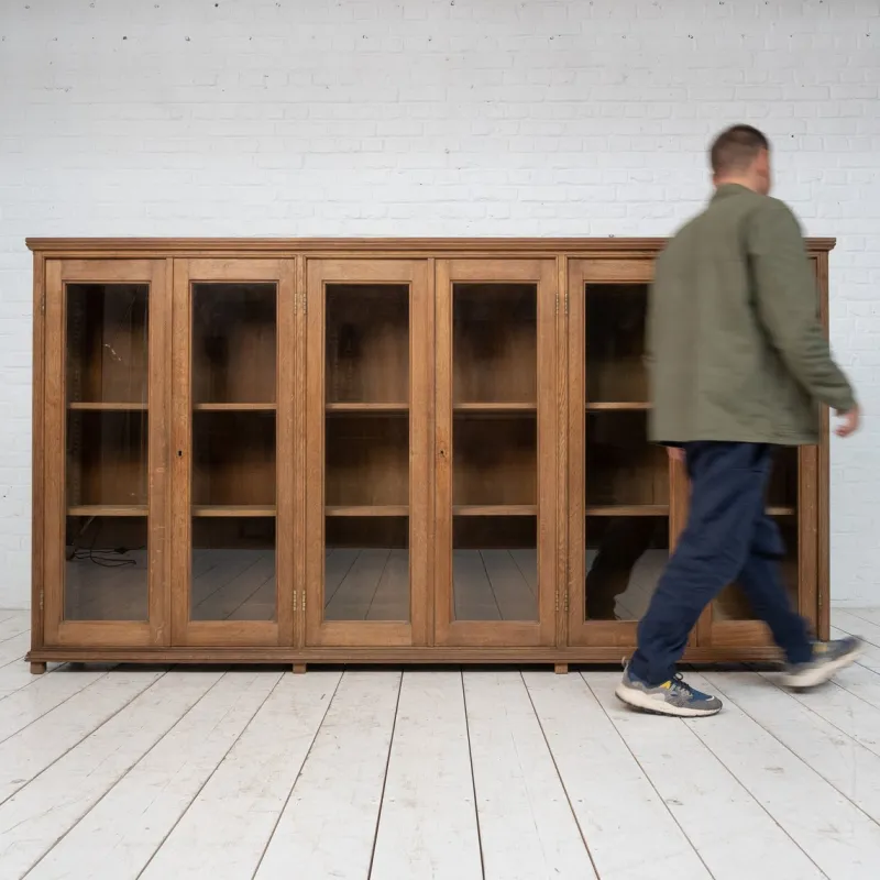 Sale Pamono Large Oak Display Case, Early 20th Century