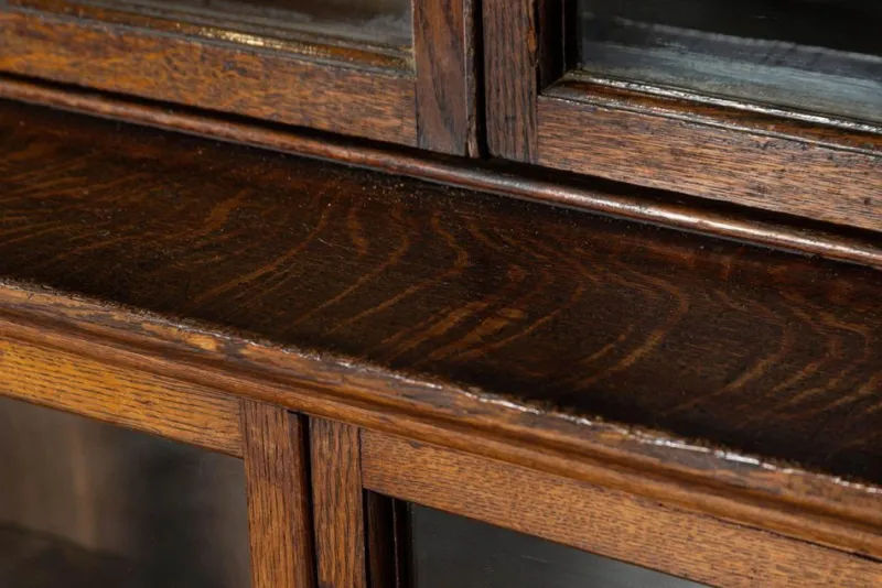 Pamono Large Oak Glazed Haberdashery Bookcase Cabinet, 1890> Shelves & Wall Units