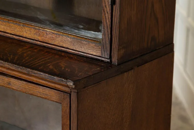 Pamono Large Oak Glazed Haberdashery Bookcase Cabinet, 1890> Shelves & Wall Units