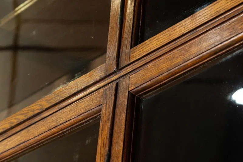 Pamono Large Oak Glazed Haberdashery Bookcase Cabinet, 1890> Shelves & Wall Units