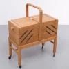 New Pamono Large Oak Sewing Box, Holland, 1950s