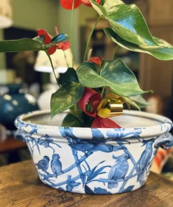 Pamono Large Oval Blue Parrot Plant Pot by Quain and quantity><noscript><img width=