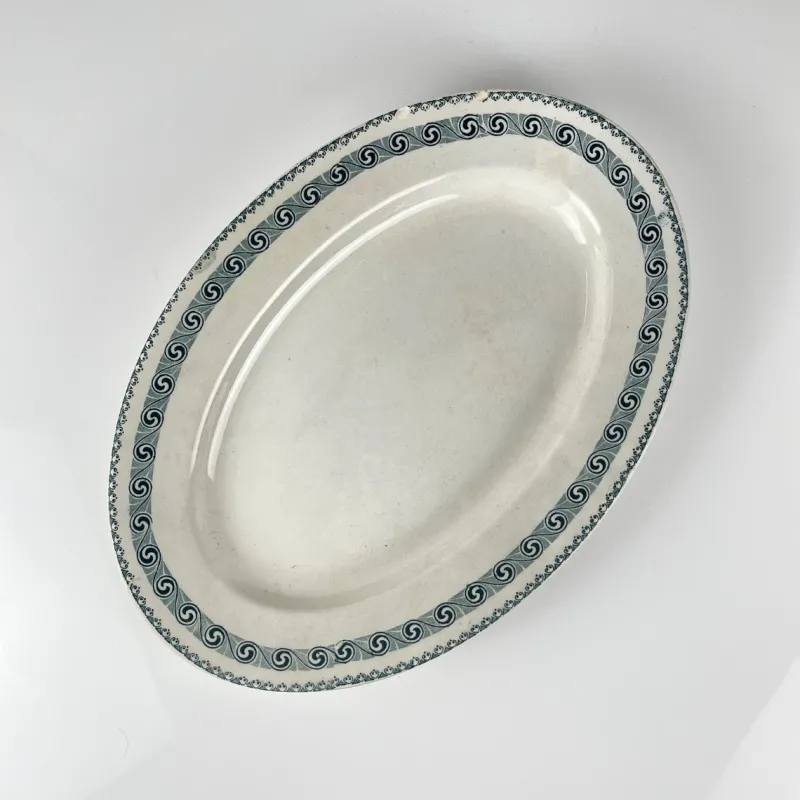 New Pamono Large Oval Earthenware Rachel Dish from Moulins des Loups & Hamage, 1920s