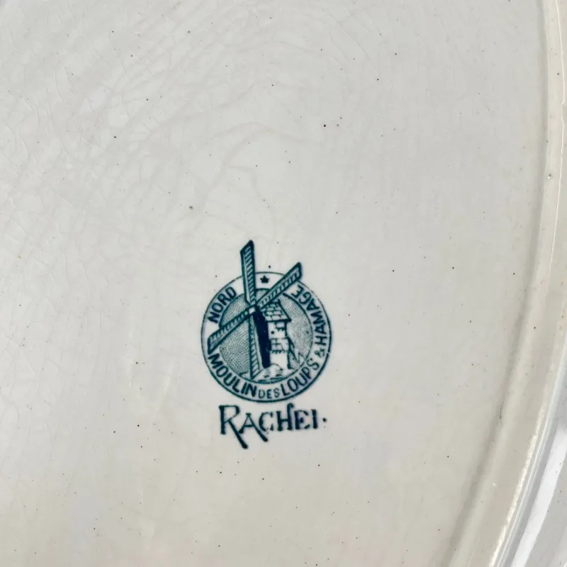 New Pamono Large Oval Earthenware Rachel Dish from Moulins des Loups & Hamage, 1920s