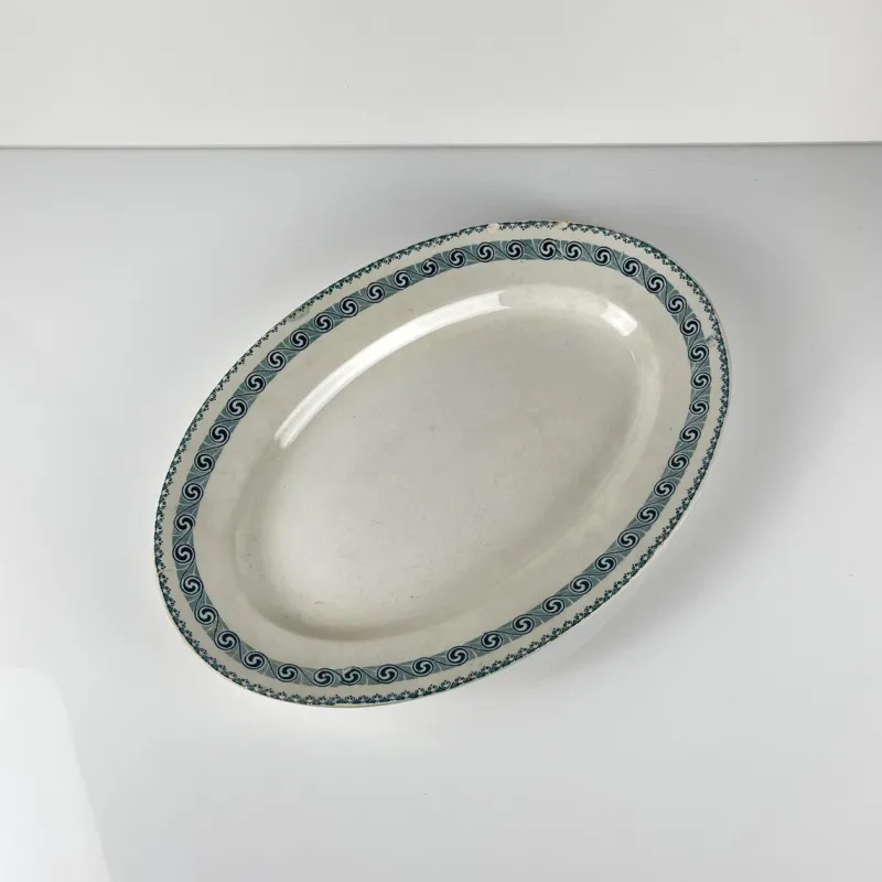 New Pamono Large Oval Earthenware Rachel Dish from Moulins des Loups & Hamage, 1920s