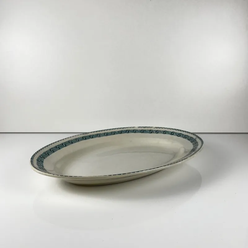New Pamono Large Oval Earthenware Rachel Dish from Moulins des Loups & Hamage, 1920s