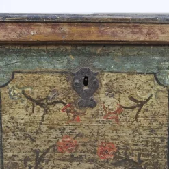 Pamono Large Painted Folk Art Chest, 1753><noscript><img width=