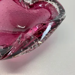 Best Pamono Large Pink Murano Bubble Glass Bowl, Italy, 1970s