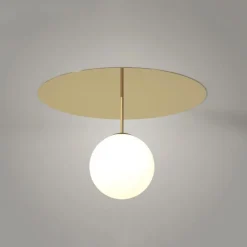 Pamono Large Plate and Sphere Ceiling Light by Atelier Areti