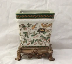 Hot Pamono Large Porcelain and Bronze Planter Centerpiece, 1890s
