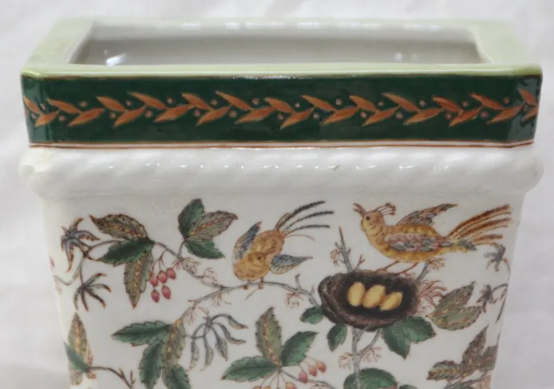 Hot Pamono Large Porcelain and Bronze Planter Centerpiece, 1890s