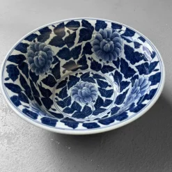 Online Pamono Large Porcelain Bowl with Peony Motif, Japan, 1960s