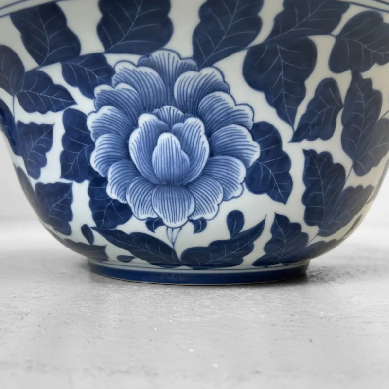 Online Pamono Large Porcelain Bowl with Peony Motif, Japan, 1960s