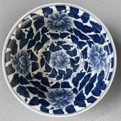 Online Pamono Large Porcelain Bowl with Peony Motif, Japan, 1960s
