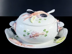 Online Pamono Large Porcelain Soup Tureen with Tray from Tre Art, Set of 2