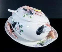 Online Pamono Large Porcelain Soup Tureen with Tray from Tre Art, Set of 2