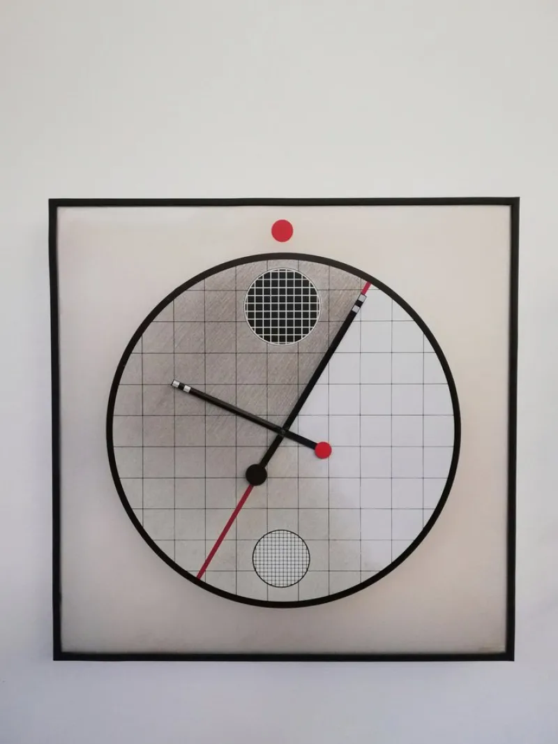 Best Pamono Large Postmodern Morphos Clock by Kurt B. Del Banco for Acerbis