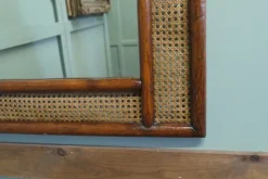 New Pamono Large Rectangular Mirror with Bergère and Rattan Frame, 1960