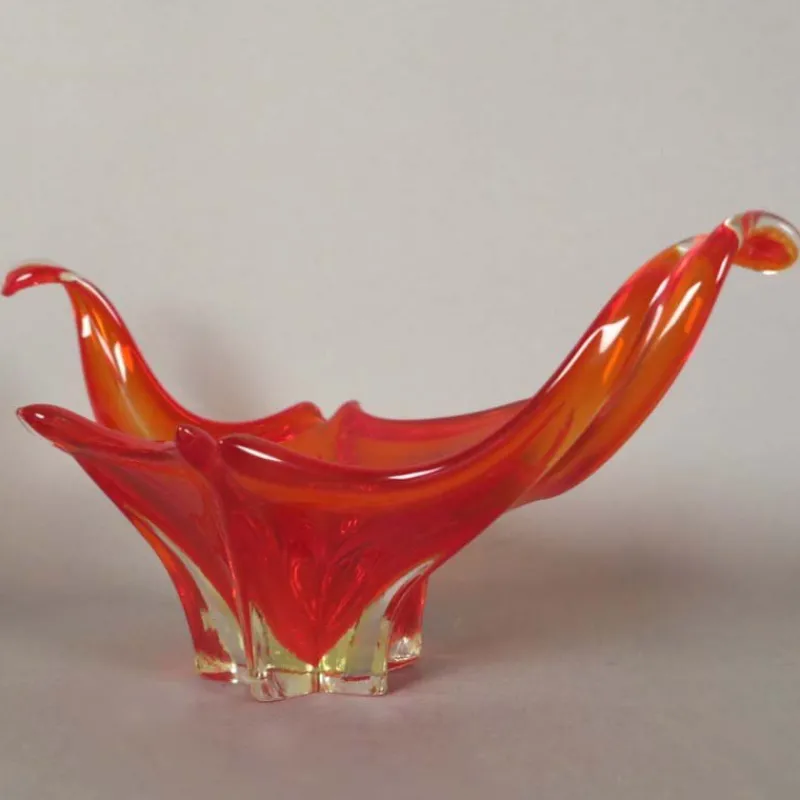 Pamono Large Red Murano Glass Bowl, 1950s> Bowls