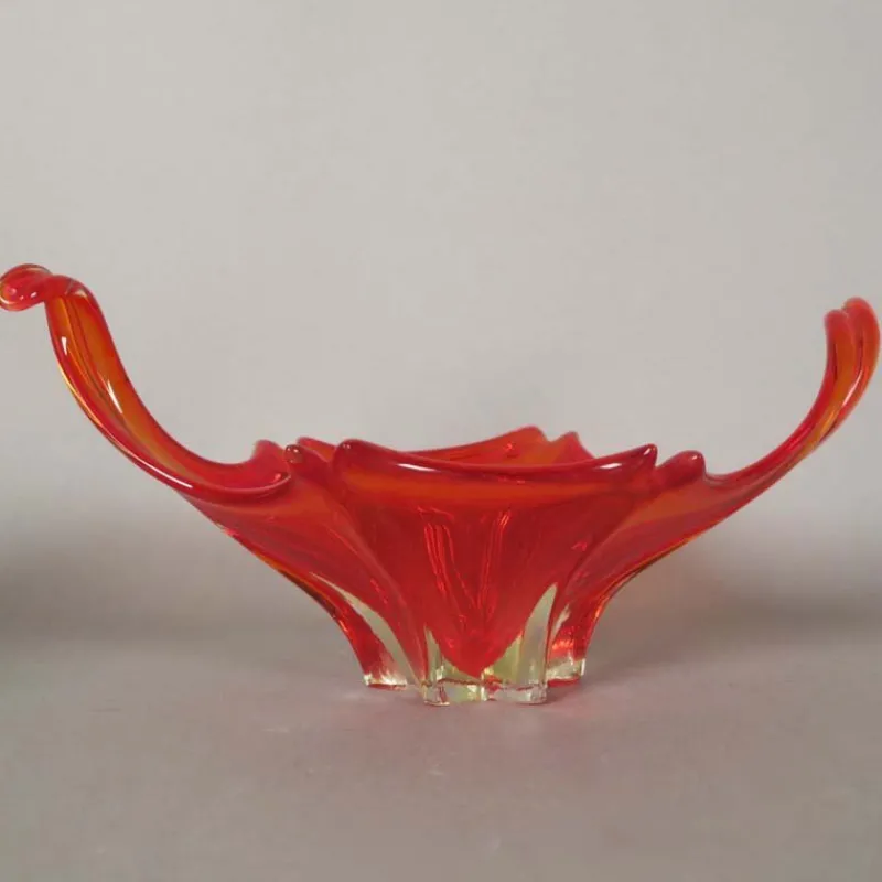Pamono Large Red Murano Glass Bowl, 1950s> Bowls