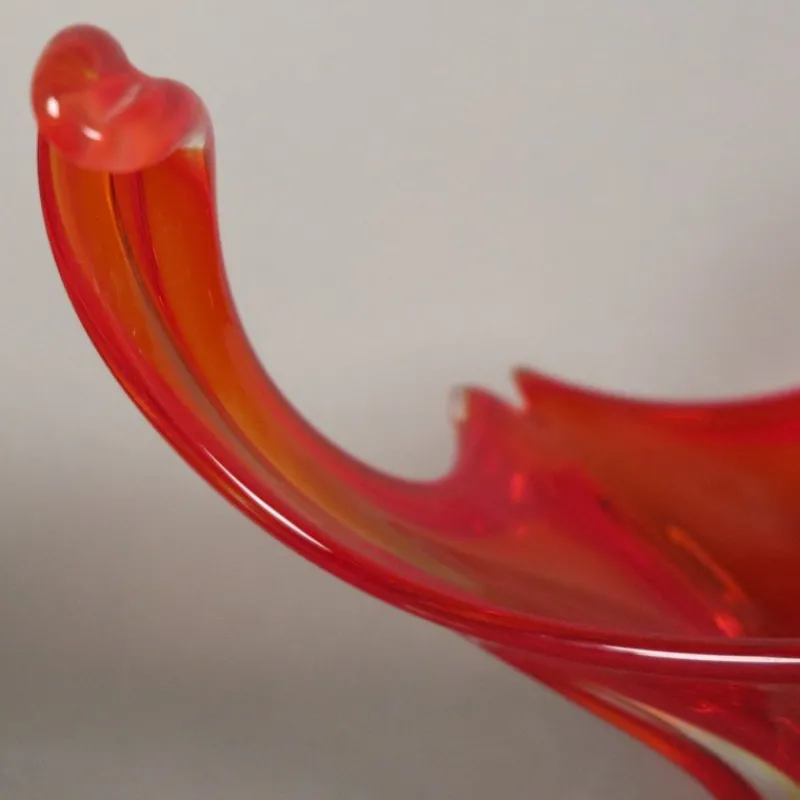 Pamono Large Red Murano Glass Bowl, 1950s> Bowls