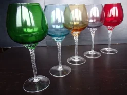 Hot Pamono Large Red Wine Glasses from Made Murano Glass, 1950s, Set of 5
