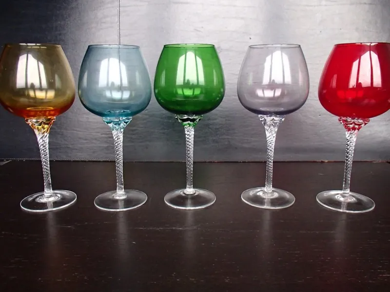 Hot Pamono Large Red Wine Glasses from Made Murano Glass, 1950s, Set of 5