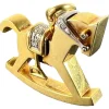 Outlet Pamono Large Rocking Horse 18k Yellow White Gold Diamond Pendant from Al Angiolino & Zogno, 1980s